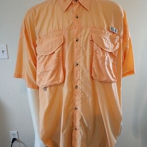 Columbia Men's Light Orange Casual Button Down Shirt
